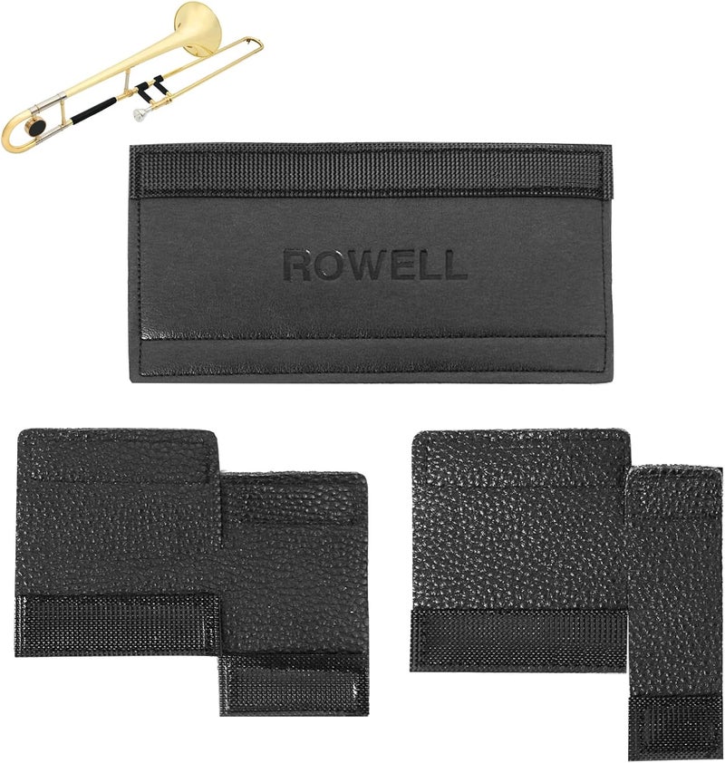ROWell Trombone Guard Set Trombone Leather Hand Guard and Neck Guard 6.85 inch Trombone Neck Guard Pad,2 Pcs Trombone Finger Guard for Alto Trombone Thickened Non-slip Trombone Guard Set for Beginner - Image 1